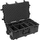 PELI 1650 PROTECTOR CASE Internal dimensions 722x442x270mm, with padded dividers, wheeled, black