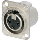 NEUTRIK NC3FD-LX-0 XLR Female panel connector, nickel shell, silver contacts, no latch