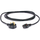IEC-LOCK AC MAINS POWER CORDSET IEC-Lock C13 female - UK 13A, 5 metres, black