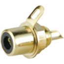DELTRON 432 RCA (PHONO) PANEL SOCKET Gold cont, blk ring