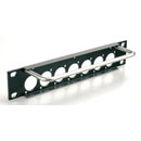 CANFORD UNIVERSAL CONNECTION PANEL KIT Half rack width, 1U 1x7, black