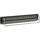 CANFORD CONNECT XLR TERMINATION PANEL 2U 1x16 Canford XLRF (t), 1x16 Canford XLRM (b), black