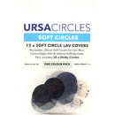 URSA STRAPS SOFT CIRCLES MICROPHONE COVER Soft fabric, black (pack of 15 Circles/30 Stickies)