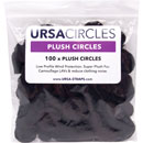 URSA STRAPS PLUSH CIRCLES MICROPHONE COVER Short fur, black (pack of 100 Circles)