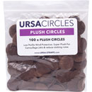 URSA STRAPS PLUSH CIRCLES MICROPHONE COVER Short fur, brown (pack of 100 Circles)