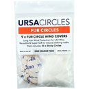 URSA STRAPS FUR CIRCLES MICROPHONE COVER Long fur, white (pack of 9 Circles/30 Stickies)