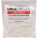 URSA STRAPS FUR CIRCLES MICROPHONE COVER Long fur, white (pack of 100 Circles)