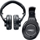 SHURE SRH840A HEADPHONES Closed, 3.5mm jack, 6.35mm adapter, single sided coiled cable