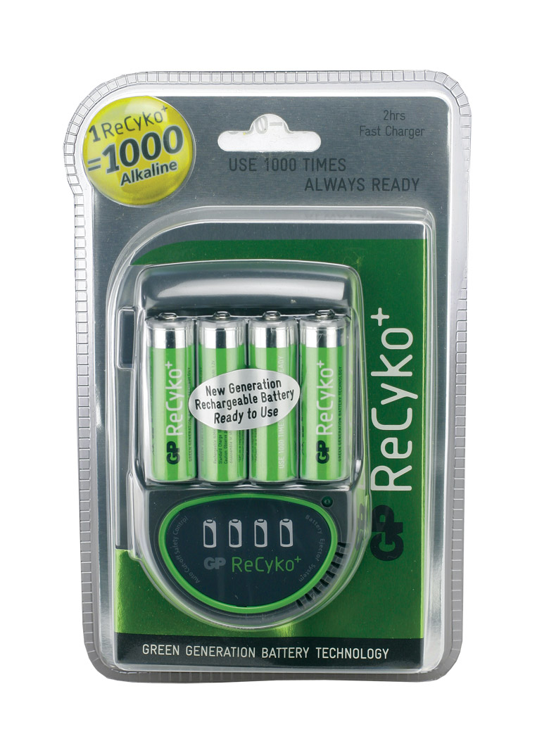 GP POWERBANK RECYKO BATTERY CHARGER For 4x AA/AAA size NiMH, with 4x AA