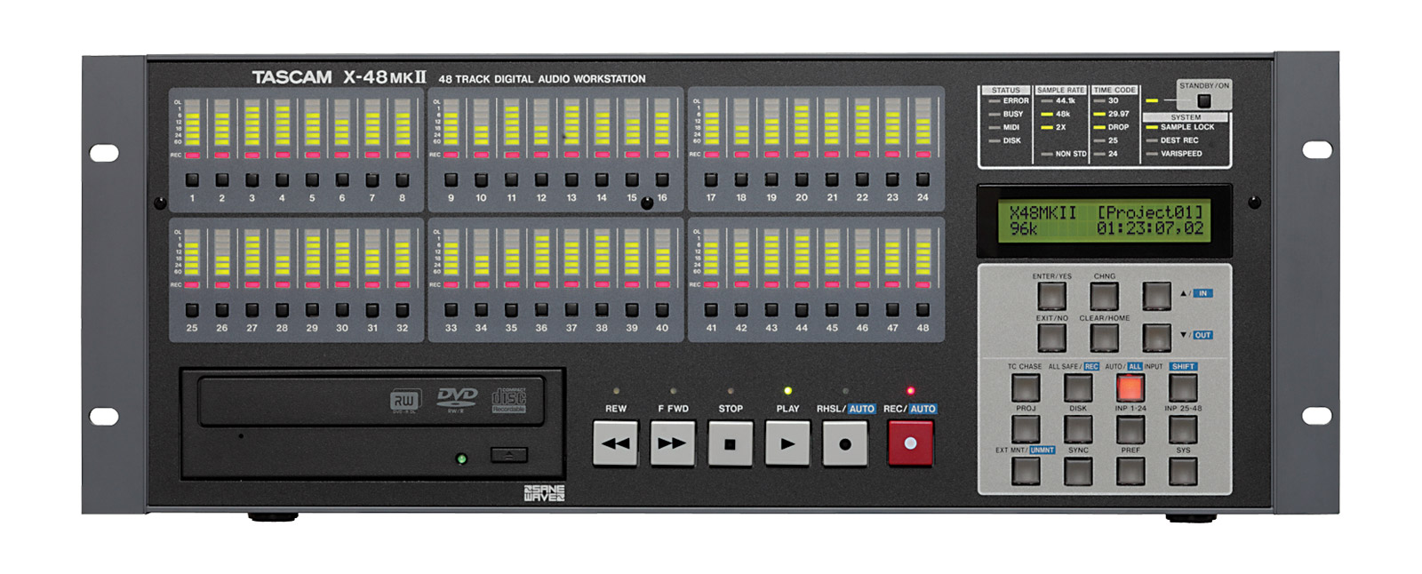 TASCAM X48MKII 48TRACK DIGITAL AUDIO WORKSTATION 1TB HDD, 96kHz/24