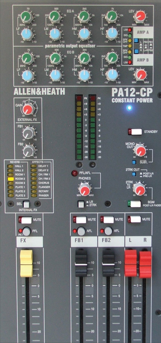 ALLEN & HEATH PA12CP MIXER AMPLIFIER 8x mono, 2x stereo, 1 x FX in, L