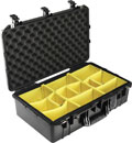 PELI 1555 AIR CASE Internal dimensions 584x324x191mm, with padded dividers, black