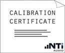 NTI CALIBRATION CERTIFICATE For XL2 and other specified NTi products