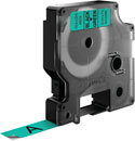 DYMO 45019 LABEL TAPE 12mm Green tape, black print