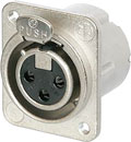 NEUTRIK NC3FD-LX-M3 XLR Female panel connector, nickel shell, silver contacts, M3 holes