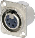 NEUTRIK NC4FD-LX-0 XLR Female panel connector, nickel shell, silver contacts, no latch