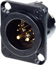 NEUTRIK NC10MD-LX-B Male panel connector, black shell, gold contacts