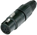 NEUTRIK NC7FX-B XLR Female cable connector, black shell, gold contacts