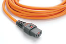 IEC-LOCK AC MAINS POWER CORDSET IEC-Lock C13 female - bare ends, 7 metres, orange
