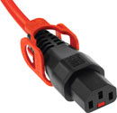 IEC-LOCK AC MAINS POWER CORDSET IEC-Lock+ C13 female - IEC C14 male, 3 metres, orange