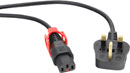 IEC-LOCK AC MAINS POWER CORDSET IEC-Lock+ C13 female - UK 13A, 2 metres, black (fused 5A)