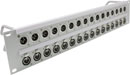 CANFORD XLR TERMINATION PANEL 2U 1x16 Neutrik XLRM (top), 1x16 Neutrik XLRF (bottom), grey