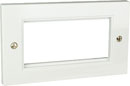 RPP EASYCLIP FACEPLATE DE334 2-gang, 2 full modules, white plastic, square corners, earth bar