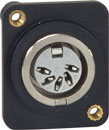 CANFORD D-SERIES 5 pin DIN, M3 tapped mounting holes, black