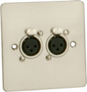 CANFORD CONNECTOR PLATE UK 1-gang, 2x XLR female, satin nickel