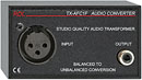 RDL TX-AFC1F AUDIO CONVERTER Balanced to unbalanced, XLR3F to RCA (phono)