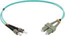 SC-ST MM DUPLEX OM3 50/125 Fibre patch cable 0.5m, aqua