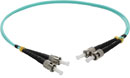 ST-ST MM DUPLEX OM3 50/125 Fibre patch cable 1.0m, aqua