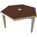 CANFORD ACOUSTIC TABLE Ash, hexagonal 1220mm, no jacks, brown fabric