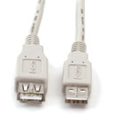 USB CABLE 2.0, Type A male - Type A female, 1 metre