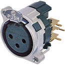 NEUTRIK XLR NC3FBHR1 Female PC mounting lateral