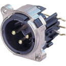 NEUTRIK XLR NC3MBHR-B Male PC mounting lateral