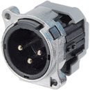 NEUTRIK XLR NC3MBY Male panel, IDC