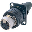 NEUTRIK XLR NC3FDX-EMC-SPEC Cable style surface mount, locking, female