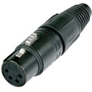 NEUTRIK NC4FX-B XLR Female cable connector, black shell, gold contacts