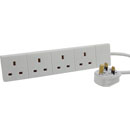 AC MAINS POWER EXTENSION CABLE Four outlet, 2 metres