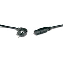 AC MAINS POWER CORDSET IEC female - SCHUKO, 3 metres, black