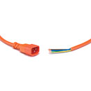 AC MAINS POWER CORDSET IEC C14 male - bare ends, 7 metres, orange