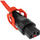 IEC-LOCK AC MAINS POWER CORDSET IEC-Lock+ C13 female - IEC C14 male, 0.5 metre, orange