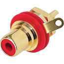 REAN NYS367-2 RCA (PHONO) PANEL SOCKET Gold contacts, red ring