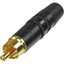 REAN NYS373-0 RCA (PHONO) PLUG Black shell, gold contacts, black ring