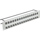 BNC HD XLR TERMINATION PANEL 2U 1x16 XLRF, 1x16 BNC HD 75 ohm, grey