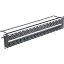 BNC SD XLR TERMINATION PANEL 2U 1x16 XLRM, 1x16 BNC 75 ohm, black