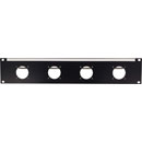 CANFORD TAILBOARD PANEL Flat 2U 4x Tourline 37 plug / socket, black