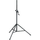 K&M 213 LOUDSPEAKER STAND Floor, folding legs, up to 50kg, 1385-2180mm, hand crank, black