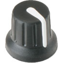 REAN P670 KNOB Push on, 16mm diameter, 6mm splined shaft, white line
